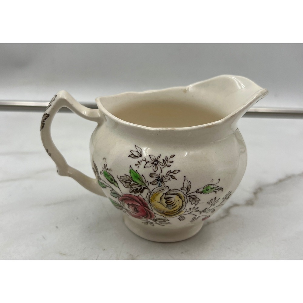 VTG Johnson Brothers Sheraton Creamer Pitcher Floral Ironstone Made in England